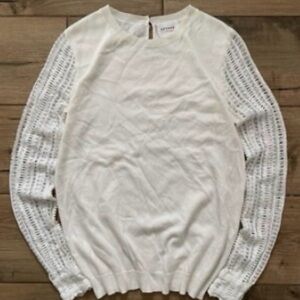 Sezane Paris XS Sweater with Lacy Sleeves